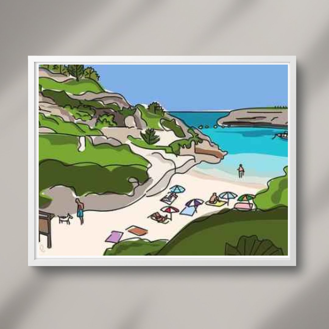 ILUSTRACIÓN PLAYA BINIDALI' - sweetmenorca